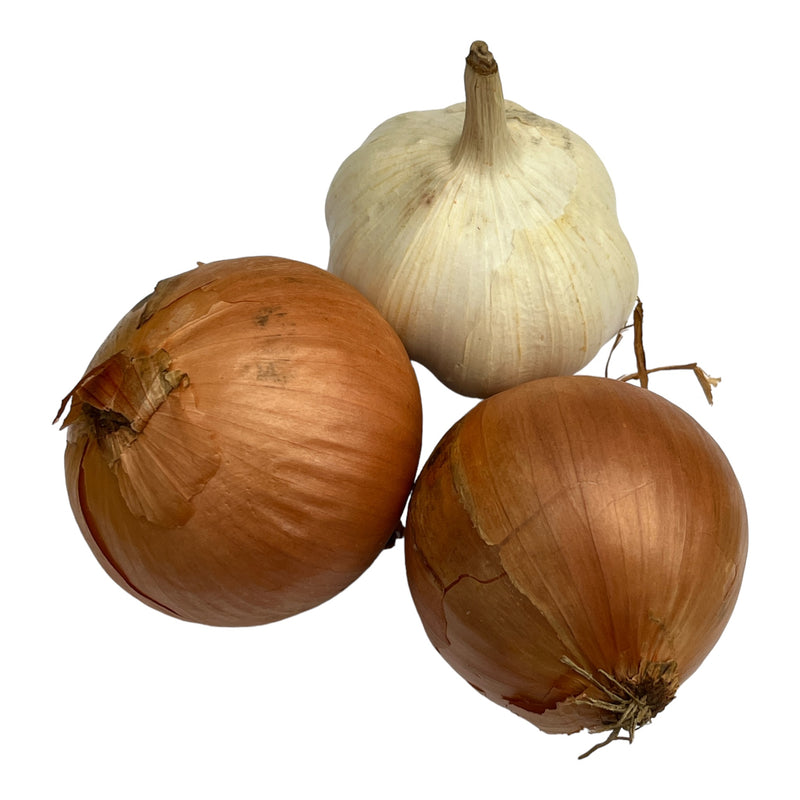 Brown Onions and Garlic 300g