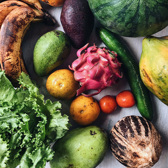 Tropical fruits and vegetables