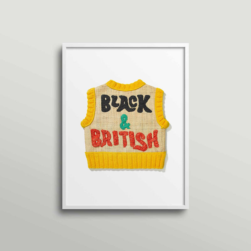 Tihara Smith Black and British Raffia Vest Print