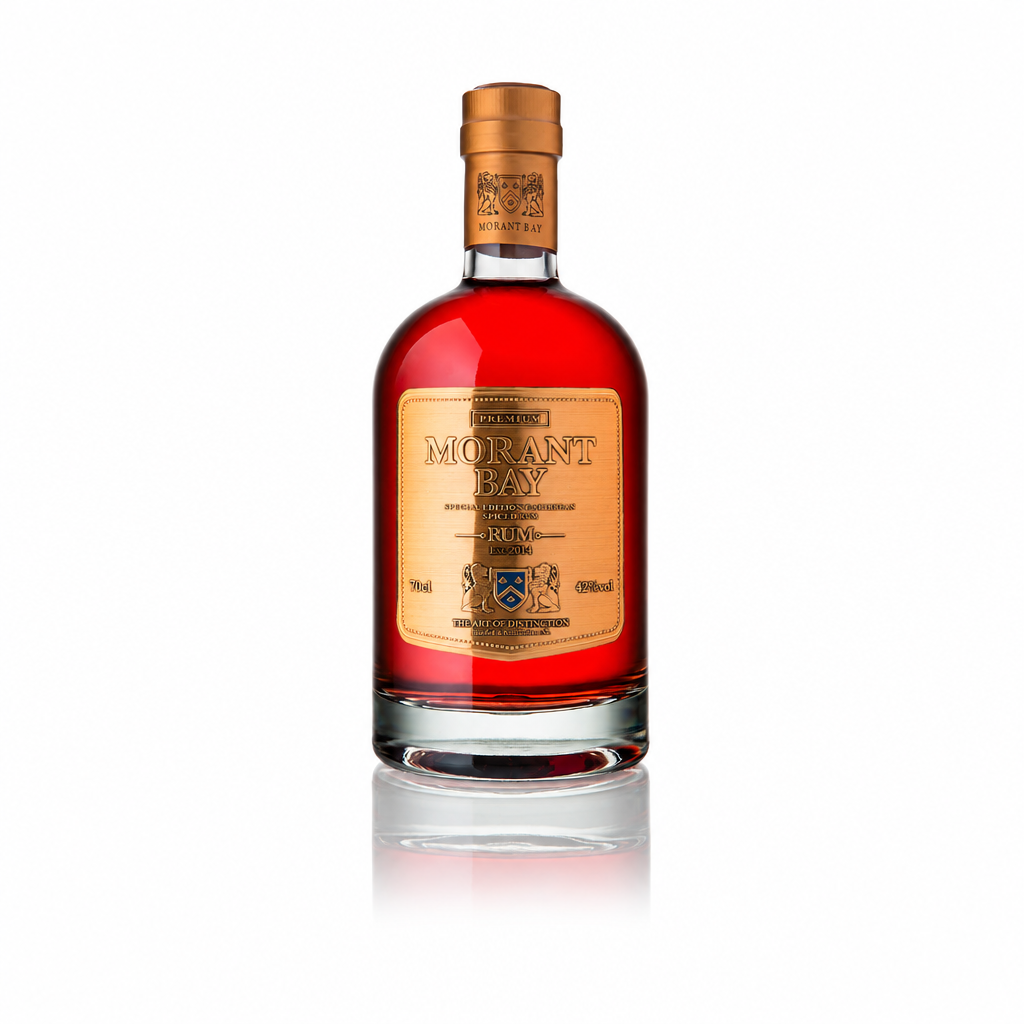 Morant Bay rum reframed to fit a square with the full bottle visible